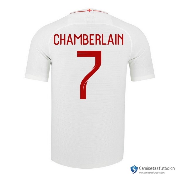 Camiseta Seleccion Inglaterra Primera equipo Chamberlain 2018 Blanco